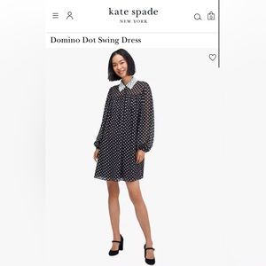 USED Kate Spade Domino Dot Swing Dress size M missing button